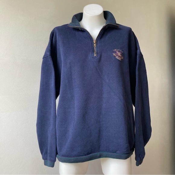 S.D.I. | Vintage Seattle Collegiate 1/4 Zip Long Sleeve Pullover Sweatshirt - Picture 2 of 7